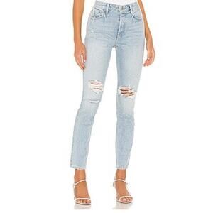 GRLFRND Distressed Skinny Karolina High Rise Jeans In Don’t Speak Size 27